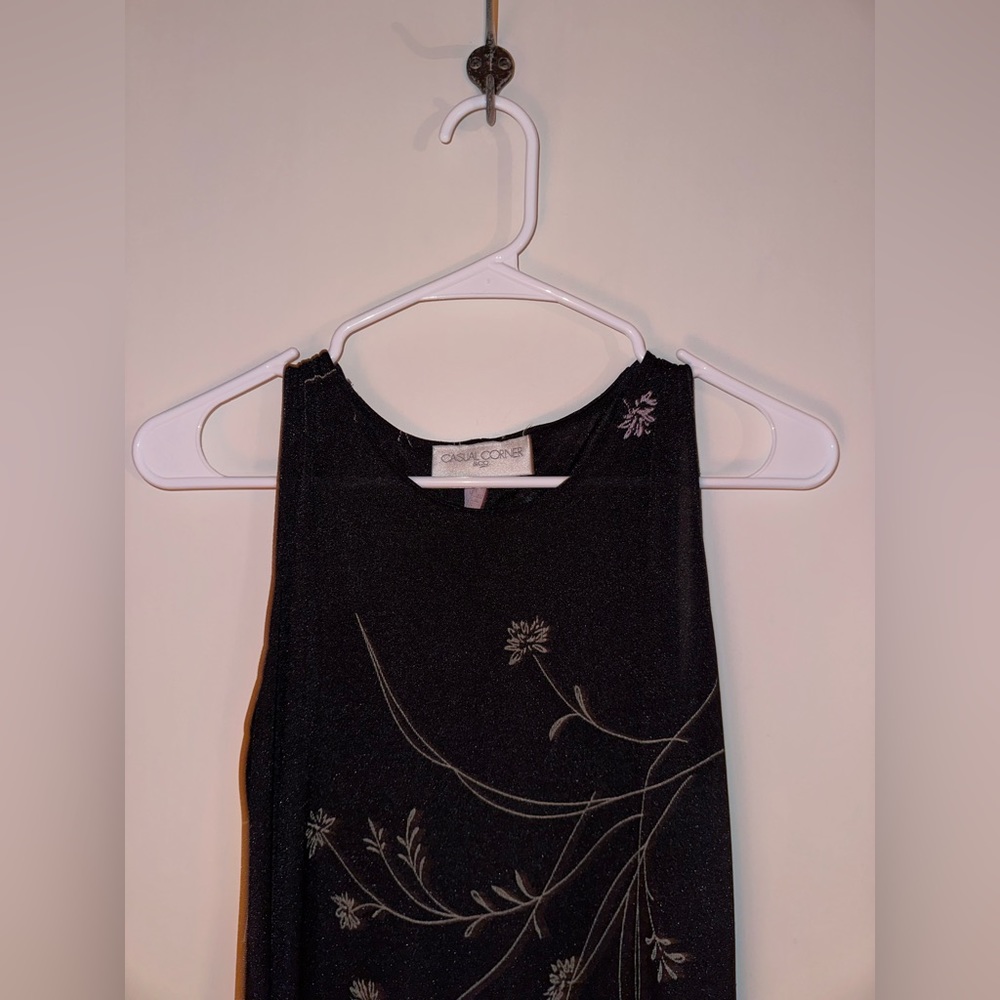 Casual Corner Black w/ Floral Design